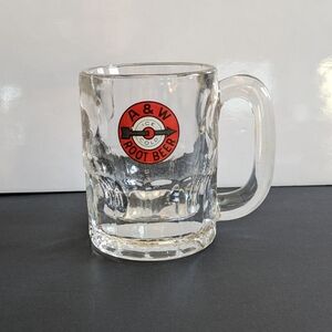 Vintage A & W Root Beer Mug Bullseye Red Black Arrow Logo Heavy Glass 4.5"